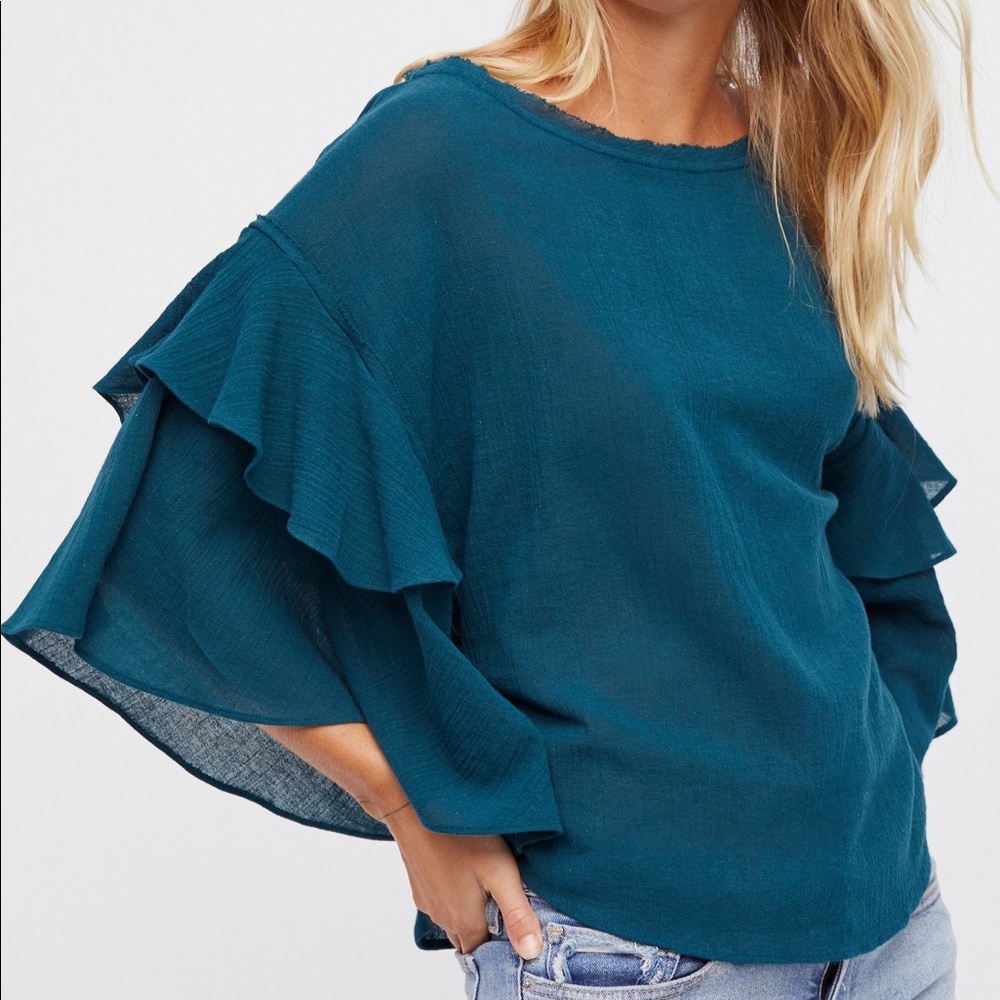 Free People Cool Cat Top, Sz S, French Rivera - Picture 2 of 6